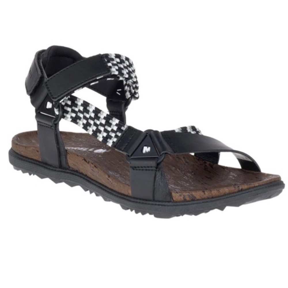 Merrell Black & White Strappy Outdoor Sandals